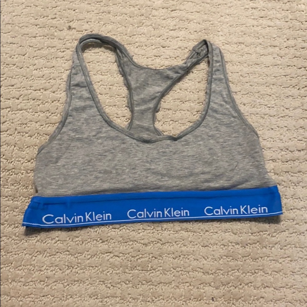 Grey with blue band Calvin Klein bralette